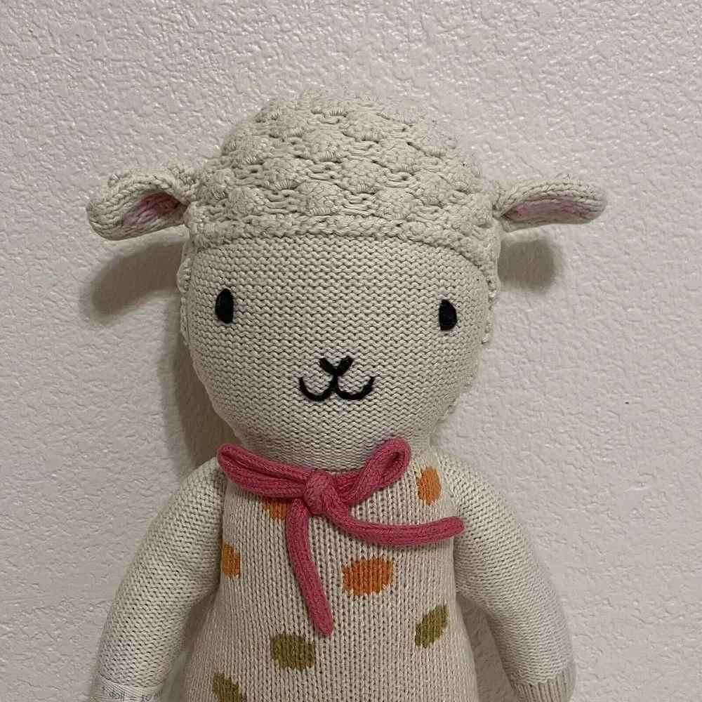 Cuddle + Kind Lucy the Lamb Plush Knit Handmade Doll Stuffed Animal 20